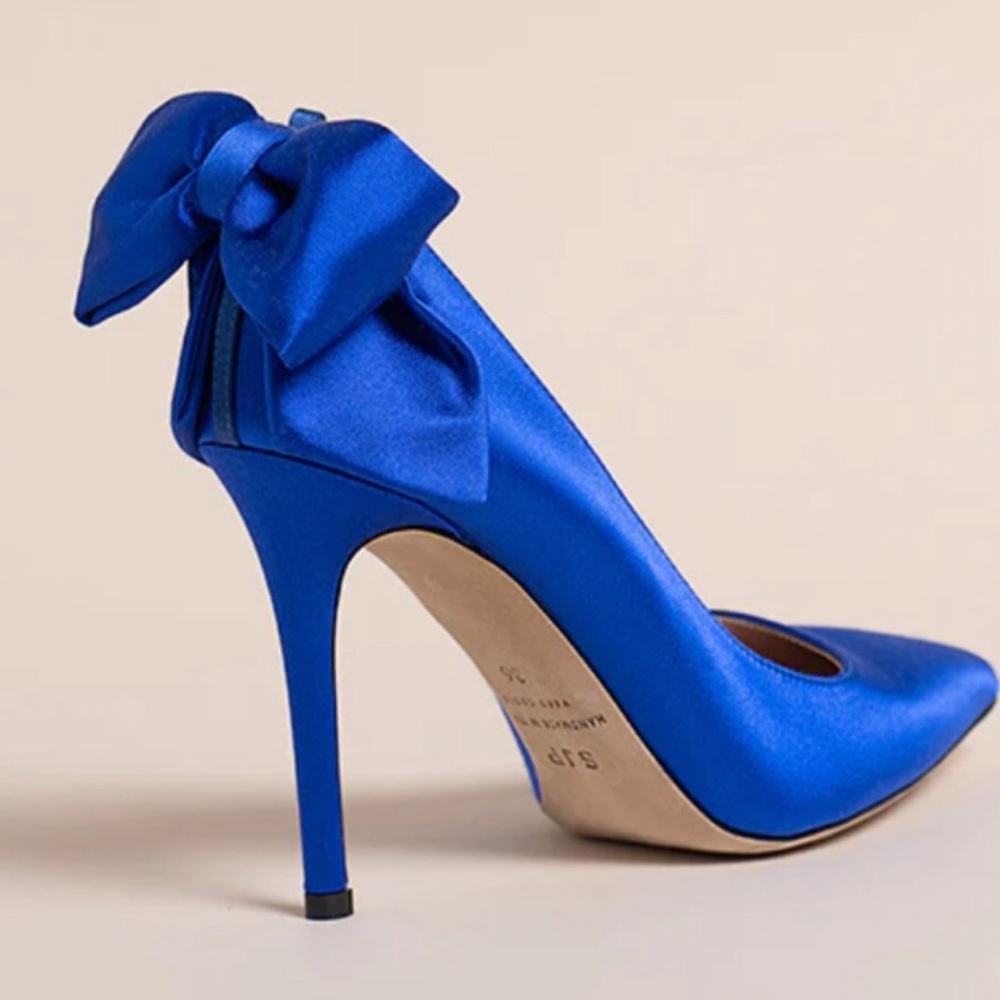 NWOT SJP BY SARAH JESSICA PARKER Lucille Satin Bow heels - Picture 2 of 12